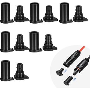 Solar Panel Connector Cap Weather Resistant Dust Male and Female Cap for Solar Panel Connector (6 Pairs)