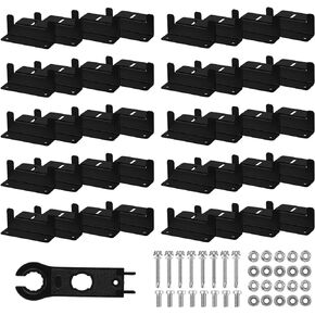 Tatuo 40 Pcs Solar Panel Mounting Brackets Z Bracket Aluminum Solar Panel Mounting Brackets Kit with Nuts and Bolts for Boat, Wall and Other Off Gird Roof Installation, Black