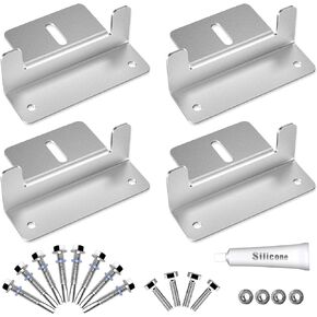 Solar Panel Mounting Bracket Aluminum Solar Panel Z Brackets Roof Solar Panel Bracket for RV, Boat, Wall, Caravans, Yacht and Other Off Gird Installation, Set of 4 Units, Black