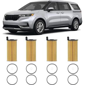 4Pcs Engine Oil Filter For 2023-2022 Kia Carnival 3.5L Genesis G80 G90 GV70 GV80 Replace# PG99676EX 26320-3N000 263203N000