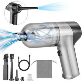 Handheld Car Vacuum Cleaner with Brushless Motor-12000Pa Strong Suction, 3 in 1 Portable Mini Vacuum Cordless Rechargeable & Air Duster for Desk, Keyboard, Computer, Camera