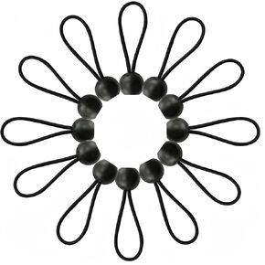 Lanlord Black 30 Pack of 2 Sizes Ball Bungee Cord 6 and 11 Inch Bungee Cords with Balls Elastic Ball Cords Tarp Tie Downs 6-11Inch30Pces(Ball)