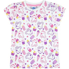 Peppa Pig Girls T-Shirt I Pastel George Pig Top for Kids