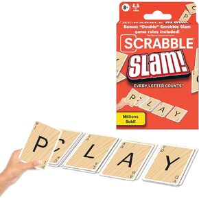 Winning Moves Games Scrabble Slam The Original 2000's Mega Hit Scrabble Card Game USA, Fast-Paced Card Game Version of Scrabble, for 2 to 4 Players, Ages 8+
