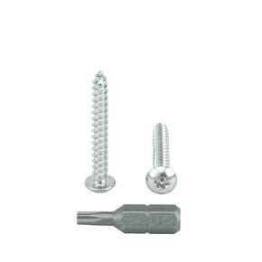 #8 x 1-1/4" Button Head Torx Security Sheet Metal Screws, Includes bit, 18-8 Stainless Steel Tamper Resistant, Qty 25 by Bridge Fasteners