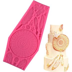 Cestony Indian Dream Catcher Feather Butterfly Pattern Silicone Molds for DIY Cake Fondant Biscuit Cookies Soap Sugar Pudding Chocolate Hard Candies Dessert Candle Decor