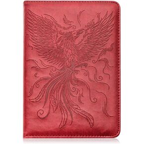 Phoenix Refillable Faux Leather Journal, 6x8.7 Vegan Lined Writing Journal for Women or Men