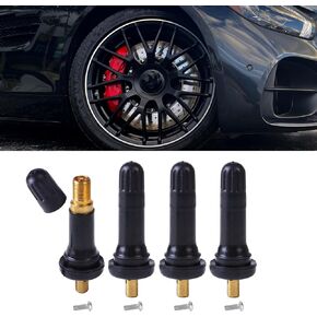 4 قطع أغطية صمام الإطارات TPMS 20008، فتحات مطاطية بدون أنابيب مقاس 0.453 بوصة استبدال جذع صمام استشعار ضغط الإطارات متوافق مع بويك، رام، شيفروليه، فورد، سوبارو، دودج in Kuwait