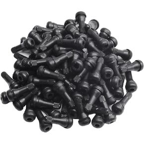 PeakCar 200pcs New Snap-in Standard Length Black Rubber Valve Stem TR413 Replacement for Tubeless 0.453in 11.5mm Rim Holes on Vehicles