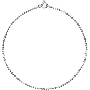 بلينغ فور يور باك الصلبة 925 الفضة الاسترليني 1.5mm رقيقة مصقول الكرة الخرزة سلسلة خلخال 9 "- 10" in Kuwait