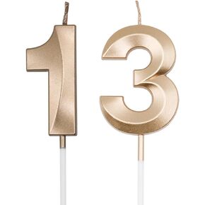 Silver 13th & 31st Birthday Candles for Cakes, Number 13 31 Candle Cake Cupcake Topper for Birthday Anniversary Party Decoration