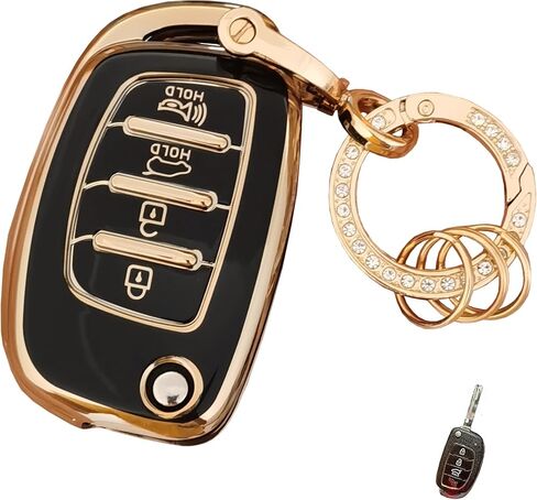 لسيارة Hyundai Key Fob Cover Smart Key Fob Shell مع سلسلة مفاتيح تناسب Hyundai Santa Fe Sport Sonata Tucson in Kuwait