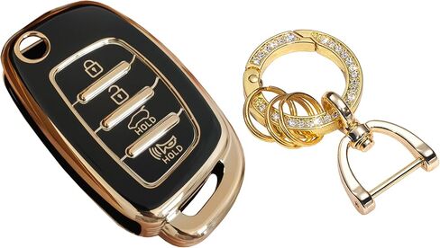 لسيارة Hyundai Key Fob Cover Smart Key Fob Shell مع سلسلة مفاتيح تناسب Hyundai Santa Fe Sport Sonata Tucson in Kuwait
