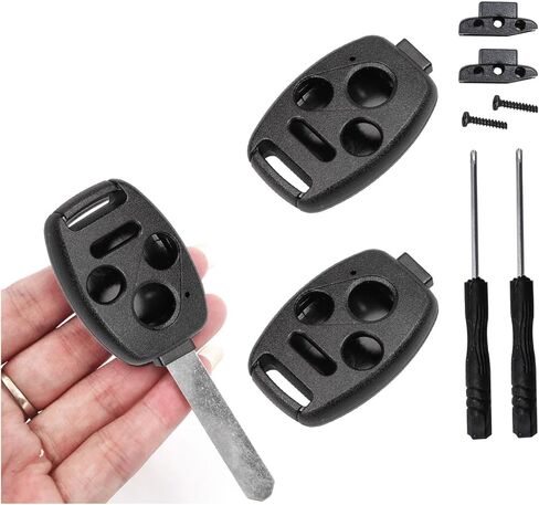 Augeny 2PCS Replacement Key Fob Case Shell, No Cutting Required Car Key Fob Keyless Entry Remote Shell Case for 2003-2012 Accord/ 2006-2013 Civic EX/ 2009-2015 Pilot/ 2005-2006 CR-V (2+1 Hole) in Kuwait
