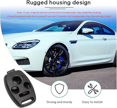 Augeny 2PCS Replacement Key Fob Case Shell, No Cutting Required Car Key Fob Keyless Entry Remote Shell Case for 2003-2012 Accord/ 2006-2013 Civic EX/ 2009-2015 Pilot/ 2005-2006 CR-V (2+1 Hole) in Kuwait