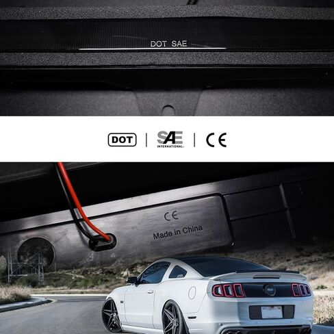 NSLUMO Led استبدال ضوء الفرامل الثالث لـ F-ord Mustang 2010 2011 2012 2013 2014 S197 شريط أحمر LED مركز الفرامل الثالث مصباح توقف عالي التركيب عدسة مدخنة CHMSL AR3Z13A613A in Saudi Arabia