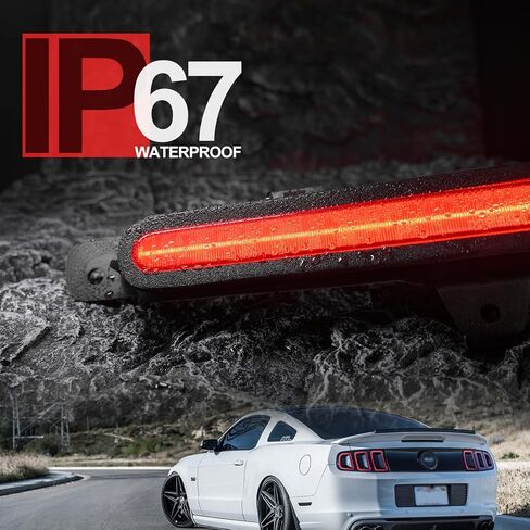 NSLUMO Led استبدال ضوء الفرامل الثالث لـ F-ord Mustang 2010 2011 2012 2013 2014 S197 شريط أحمر LED مركز الفرامل الثالث مصباح توقف عالي التركيب عدسة مدخنة CHMSL AR3Z13A613A in Saudi Arabia