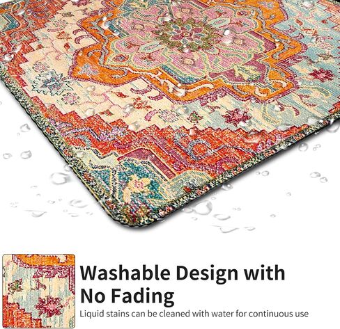 Seorsok Square Aesthetic Boho Vintage Mouse Pad، مكتب المنزل تصميم حصيرة الماوس الشخصية، مقاوم للماء مضحك العتيقة لوحة الماوس العرقية، قاعدة مطاطية غير قابلة للانزلاق منصات فأرة الكمبيوتر للفأرة اللاسلكية in Saudi Arabia