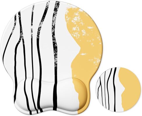 Black Mouse Pad Ergonomic Wrist Rest Support with Memory Foam, Non-Slip PU Base for Easy Typing Pain Relief in Kuwait