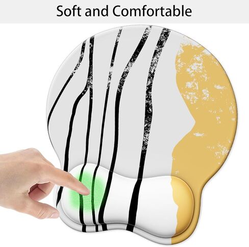 Black Mouse Pad Ergonomic Wrist Rest Support with Memory Foam, Non-Slip PU Base for Easy Typing Pain Relief in Kuwait