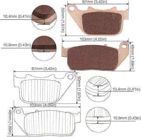 وسادات الفرامل الأمامية والخلفية لـ Harley Davidson Sportster 1200 883 XL1200C XL883 2004-2013، XL 1200 L Sportster Low 2007-2011 معدن ملبد in Kuwait