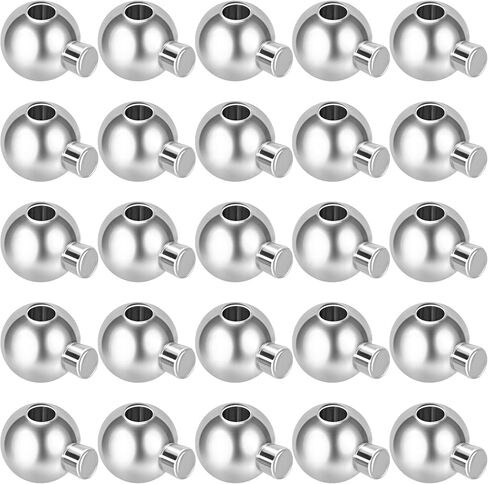 Joez Wonderful 20pcs Crimp Beads for Jewelry Making, Silver Spacer Beads Metal Bead Stopper Crimp Charms for Bracelet Necklace Ends Accessories (Silver, Round) in Saudi Arabia