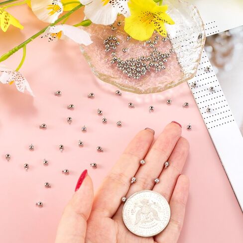 Joez Wonderful 20pcs Crimp Beads for Jewelry Making, Silver Spacer Beads Metal Bead Stopper Crimp Charms for Bracelet Necklace Ends Accessories (Silver, Round) in Saudi Arabia