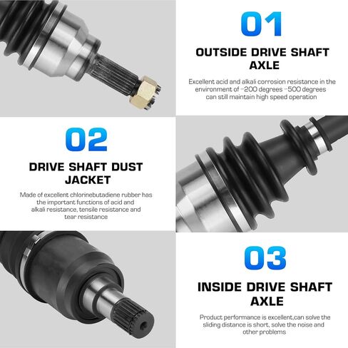 Front Left CV Axle Shaft for Honda Pioneer 500 2015 2016 2017 2018 2019 2020 2021, Replace for 44350-HL5-A01, 44320-HL3-A01 in Saudi Arabia