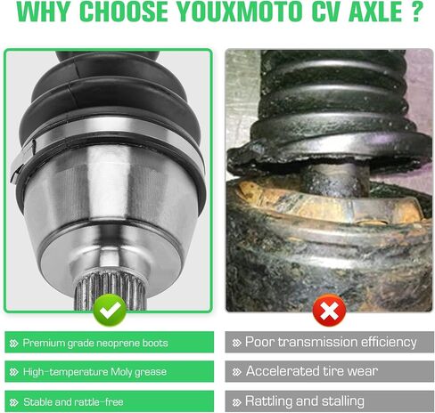 Youxmoto 2 Front+2 Rear CV Axle Fit for Polaris Ranger 1000 2015-2017 2018 2019, For Ranger 570 Full Size 2015 2016; for Ranger 900/ XP 1000 Crew 2013-2018; CV Axle Drive Half Shaft Full Set in Saudi Arabia
