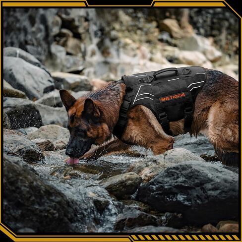 OneTigris Dog Mesh Harness for Large Dogs, Tactical Dog Harness Medium Sized Dog Reflective Dog Vest, Heavy Duty & Breathable Military Dog Harness with No Pull Buckle in Kuwait