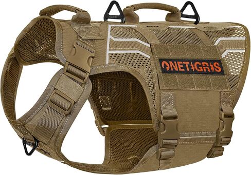 OneTigris Dog Mesh Harness for Large Dogs, Tactical Dog Harness Medium Sized Dog Reflective Dog Vest, Heavy Duty & Breathable Military Dog Harness with No Pull Buckle in Kuwait