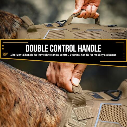 OneTigris Dog Mesh Harness for Large Dogs, Tactical Dog Harness Medium Sized Dog Reflective Dog Vest, Heavy Duty & Breathable Military Dog Harness with No Pull Buckle in Kuwait