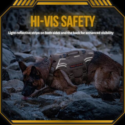 OneTigris Dog Mesh Harness for Large Dogs, Tactical Dog Harness Medium Sized Dog Reflective Dog Vest, Heavy Duty & Breathable Military Dog Harness with No Pull Buckle in Kuwait