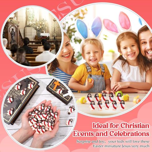 Bememo 50 Pcs Little Jesus Figures Original Design Jesus Loves You Rubber Toy Hide and Seek Religious Party Gift Sunday School Baptism Gift (Colorful) in Saudi Arabia