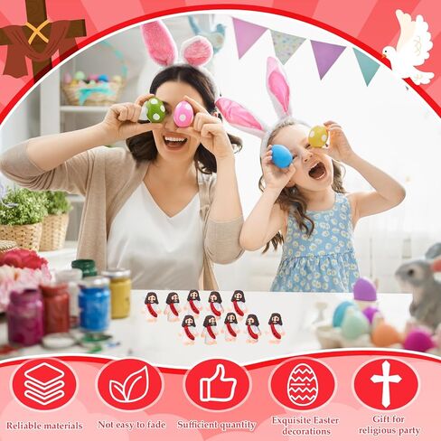 Bememo 50 Pcs Little Jesus Figures Original Design Jesus Loves You Rubber Toy Hide and Seek Religious Party Gift Sunday School Baptism Gift (Colorful) in Saudi Arabia