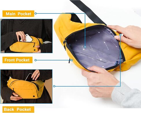 Purevave Fashion Waist Pack, Fanny Pack, Crossbody Bag and Sling for Girls, Women (Yellow) in Saudi Arabia