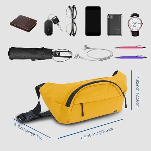 Purevave Fashion Waist Pack, Fanny Pack, Crossbody Bag and Sling for Girls, Women (Yellow) in Saudi Arabia