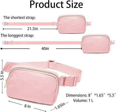 Belt Bag for Women Men Crossbody Fanny Pack Waist Bags with Adjustable Strap Waterproof Everywhere Belt Bag for Workout Running Travelling Hiking (Black) in Saudi Arabia