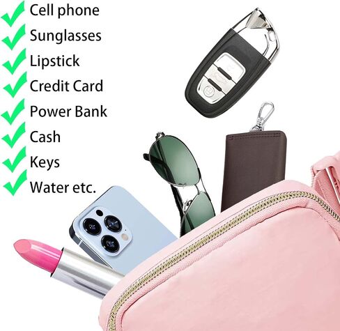 Belt Bag for Women Men Crossbody Fanny Pack Waist Bags with Adjustable Strap Waterproof Everywhere Belt Bag for Workout Running Travelling Hiking (Black) in Saudi Arabia