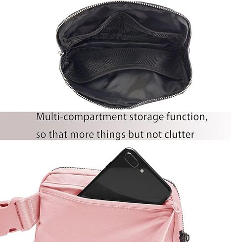 Belt Bag for Women Men Crossbody Fanny Pack Waist Bags with Adjustable Strap Waterproof Everywhere Belt Bag for Workout Running Travelling Hiking (Black) in Saudi Arabia