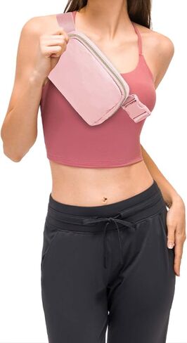 Belt Bag for Women Men Crossbody Fanny Pack Waist Bags with Adjustable Strap Waterproof Everywhere Belt Bag for Workout Running Travelling Hiking (Black) in Saudi Arabia