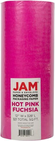 JAM PAPER Honeycomb Packing Paper Roll - 12" x 328' - Lemon Yellow - 328 Sq Ft - 80 GSM - Roll Sold Individually in Saudi Arabia