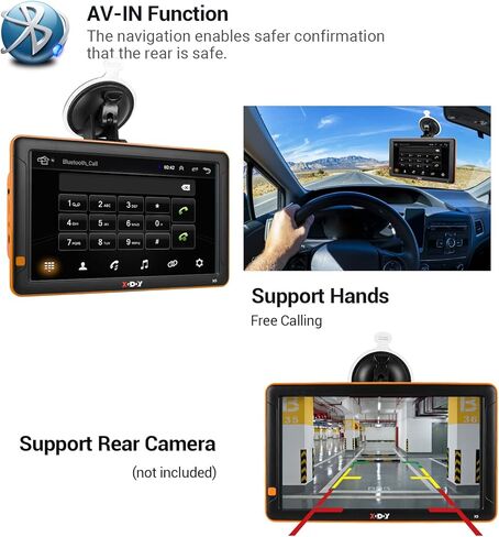 XGODY Truck GPS Navigation للسيارة 9 بوصة شاشة كبيرة لسائقي الشاحنات الملاحة بلوتوث AV-in مدى الحياة خرائط أمريكا الشمالية ثلاثية الأبعاد وخرائط ثنائية الأبعاد، 8 جيجابايت، مع تحديث مجاني للخريطة مدى الحياة in Kuwait