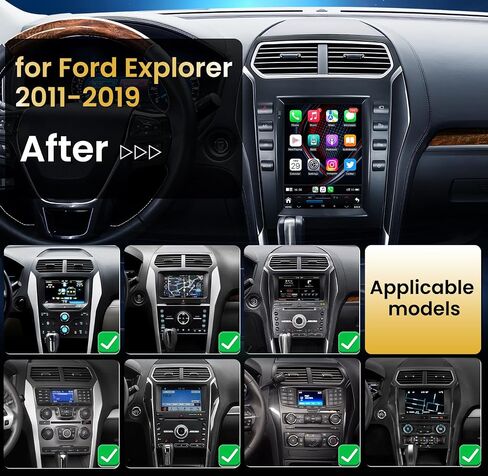 راديو ستيريو للسيارة Ford Explorer 2011-2019 - شاشة لمس 10.4 بوصة 5G 8-Cores Head Unit مع Carplay Android Auto 4+64GB in Kuwait