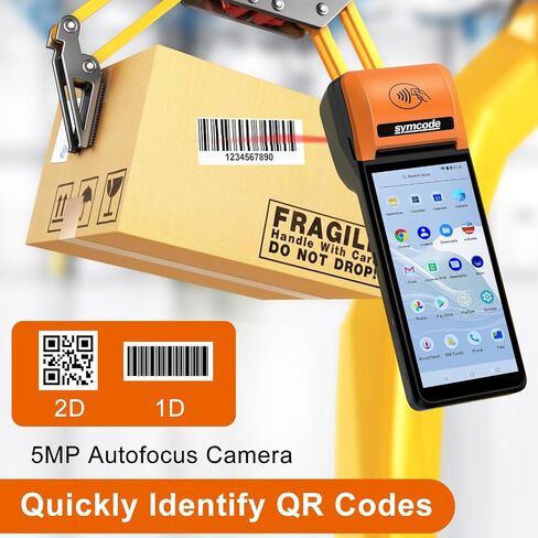 symcode POS PDA Receipt Printer 58mm High Speed Thermal Printer with Android 12 5.5’’ Touch Screen.with Lanyard, Removable Battery Logistics Mangement NFC.2G.3G.4G WiFi 3GB Ram+16GB ROM in Saudi Arabia