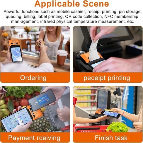 symcode POS PDA Receipt Printer 58mm High Speed Thermal Printer with Android 12 5.5’’ Touch Screen.with Lanyard, Removable Battery Logistics Mangement NFC.2G.3G.4G WiFi 3GB Ram+16GB ROM in Saudi Arabia