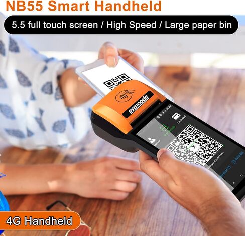 symcode POS PDA Receipt Printer 58mm High Speed Thermal Printer with Android 12 5.5’’ Touch Screen.with Lanyard, Removable Battery Logistics Mangement NFC.2G.3G.4G WiFi 3GB Ram+16GB ROM in Saudi Arabia