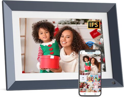 إطار صور رقمي WiFi مقاس 10.1 بوصة - إطار رقمي ذكي مع شاشة لمس IPS بدقة 1920x1200 FHD، ومستشعر حركة، وذاكرة 16 جيجابايت، وإرسال الصور والفيديو عبر البريد الإلكتروني للتطبيق، هدية لعيد الأب in Saudi Arabia