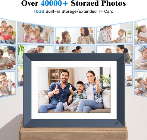 إطار صور رقمي WiFi مقاس 10.1 بوصة - إطار رقمي ذكي مع شاشة لمس IPS بدقة 1920x1200 FHD، ومستشعر حركة، وذاكرة 16 جيجابايت، وإرسال الصور والفيديو عبر البريد الإلكتروني للتطبيق، هدية لعيد الأب in Saudi Arabia