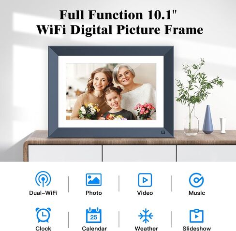 إطار صور رقمي WiFi مقاس 10.1 بوصة - إطار رقمي ذكي مع شاشة لمس IPS بدقة 1920x1200 FHD، ومستشعر حركة، وذاكرة 16 جيجابايت، وإرسال الصور والفيديو عبر البريد الإلكتروني للتطبيق، هدية لعيد الأب in Saudi Arabia